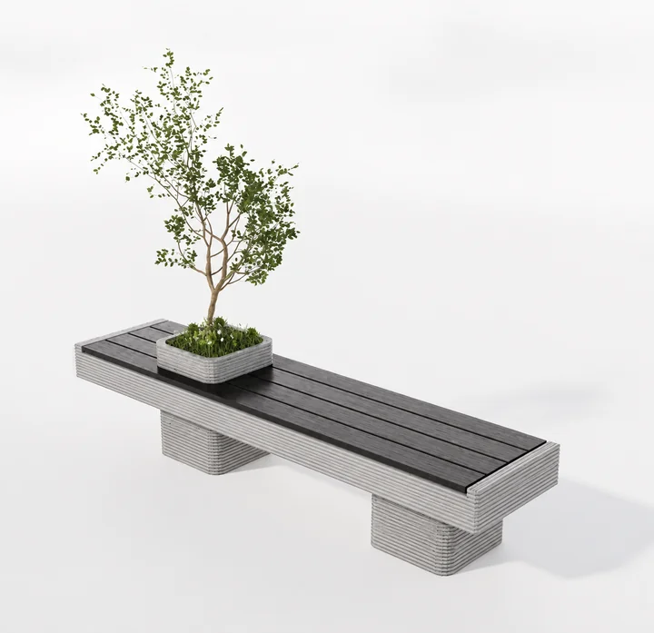 Straight Concrete Bench